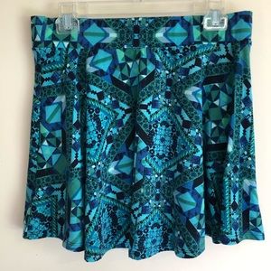 Patterned Skater Skirt Sz L